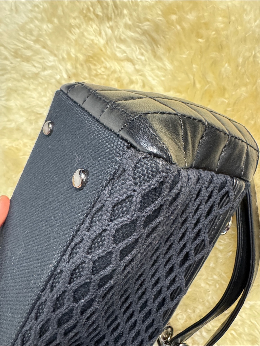 CHANEL Black Quilted Canvas and Leather Chain-Handle Shoulder Bag - Picture 7 of 12